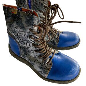 TMA Eyes women's patchwork blue boots 8.5/9